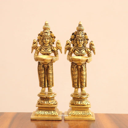 7.5" Superfine Brass Small Deep Lakshmi 2 Pcs Set Craftsview