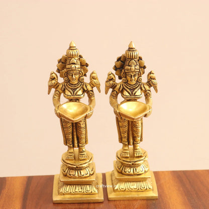 7.5" Superfine Brass Small Deep Lakshmi 2 Pcs Set Craftsview