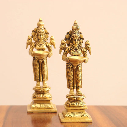 7.5" Superfine Brass Small Deep Lakshmi 2 Pcs Set Craftsview