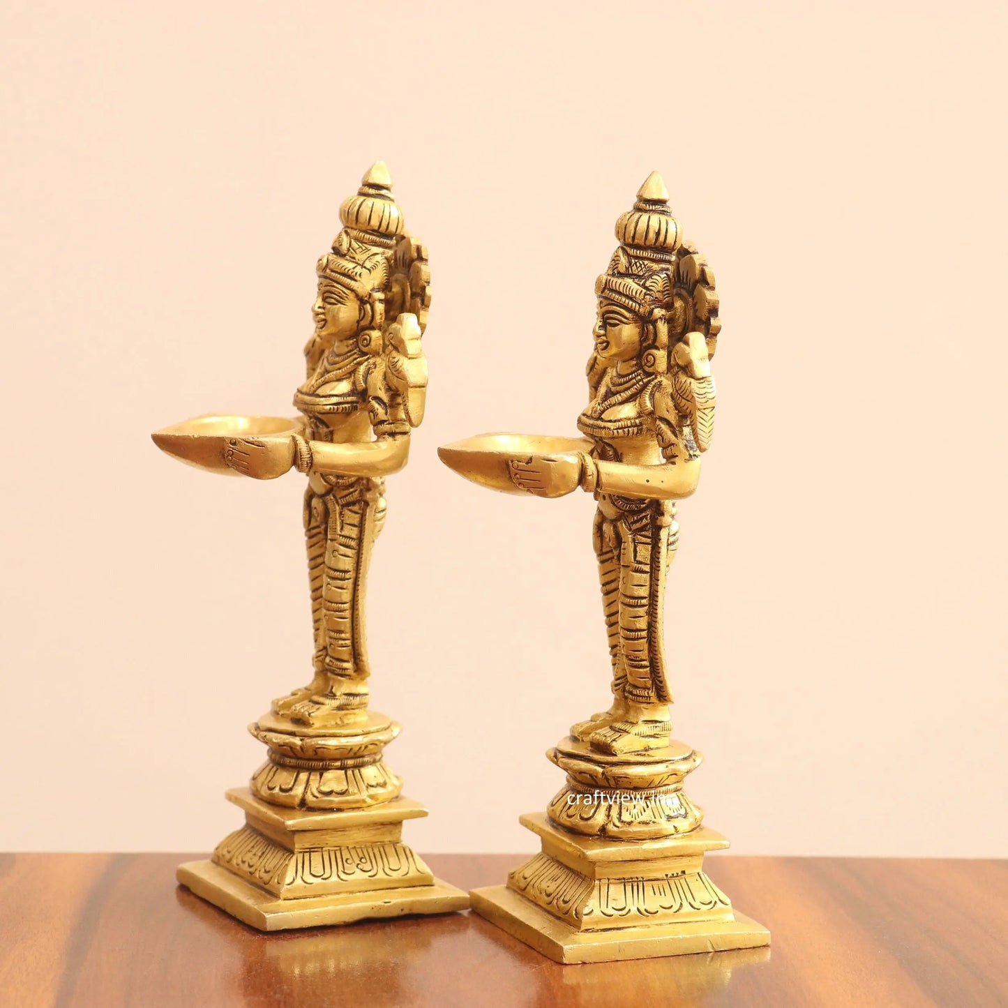 7.5" Superfine Brass Small Deep Lakshmi 2 Pcs Set Craftsview