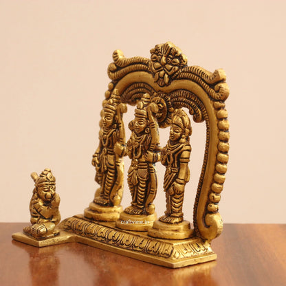 Small Superfine Brass Ram darbar Idol With Prabhavali craftsview