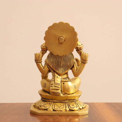 5" Superfine Small Brass Ganesh Lakshmi Sarasvati Idols set of 3 Peace Craftsview