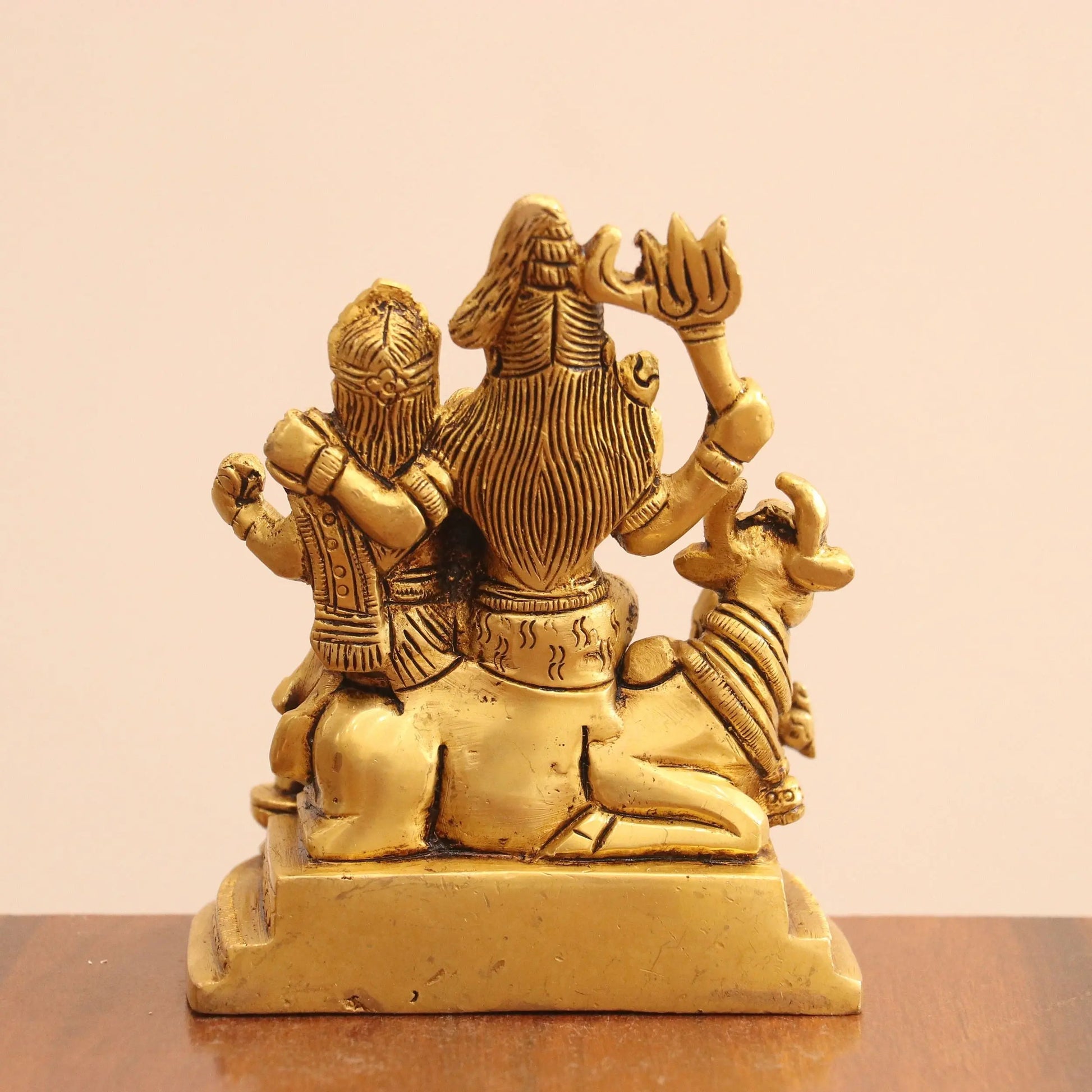 4.5" Superfine Small Brass Shiva Family Craftsview