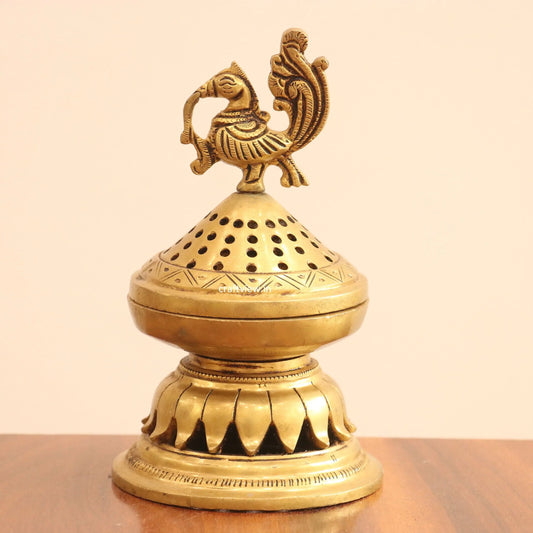 Brass Décor Peacock Incense Burner craftsview