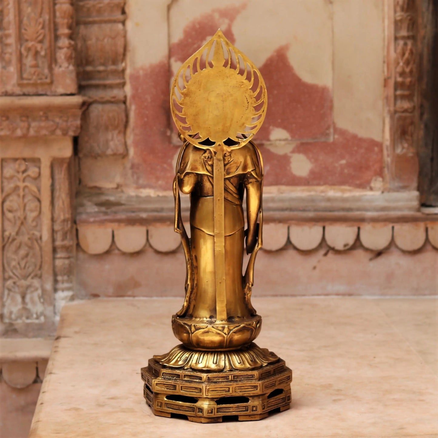 Brass Standing Buddha Statue 23" craftsview