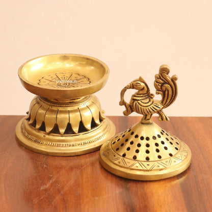 Brass Décor Peacock Incense Burner craftsview