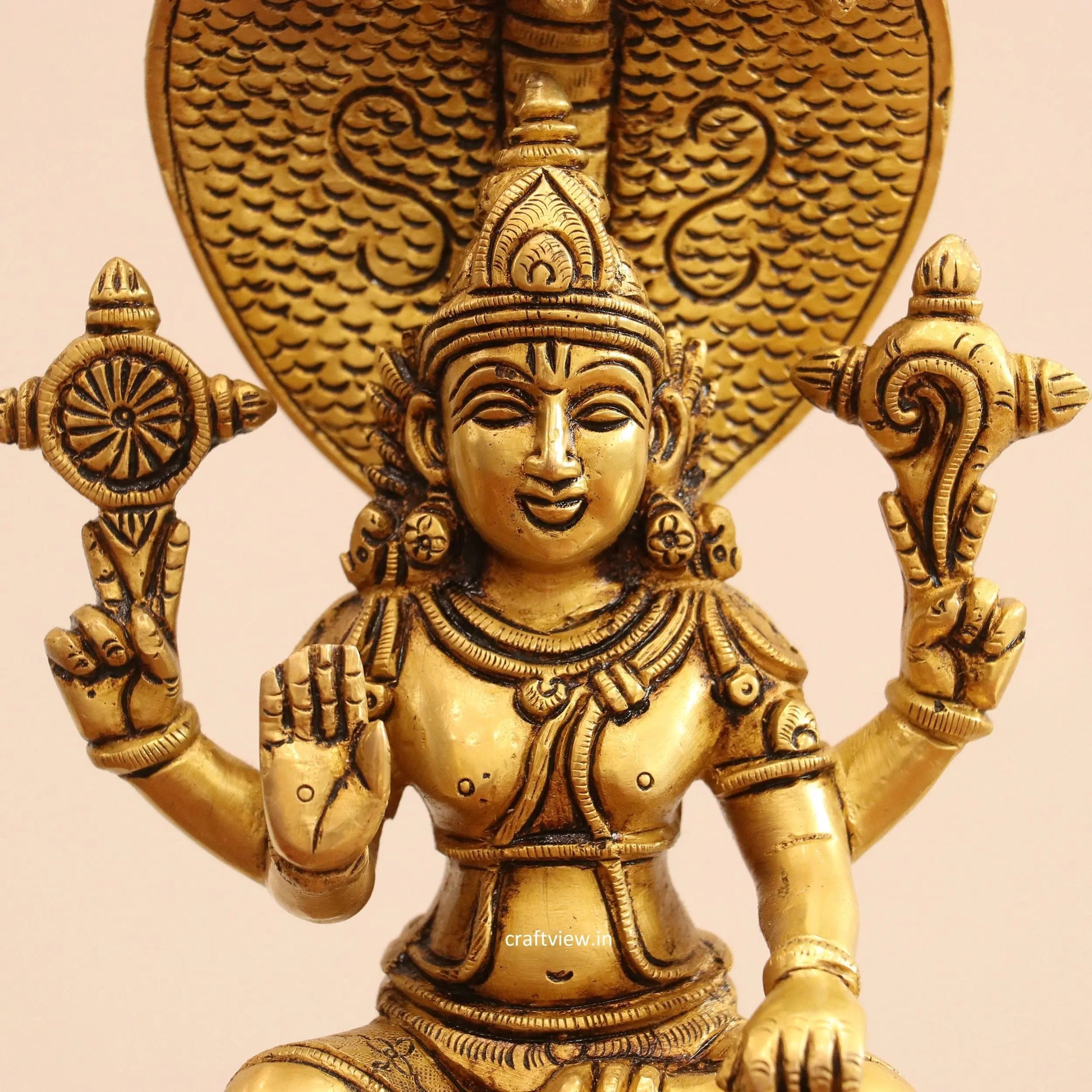 Superfine Brass Small Vishnu Idol craftsview