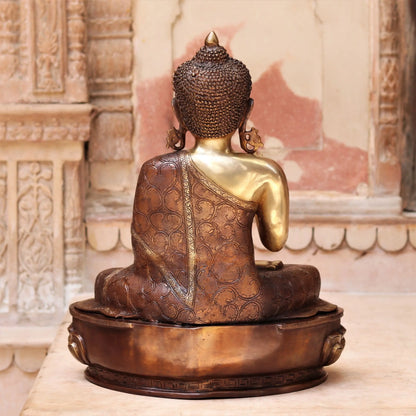 Brass Superfine Blessing Buddha Sculpture 22" craftsview