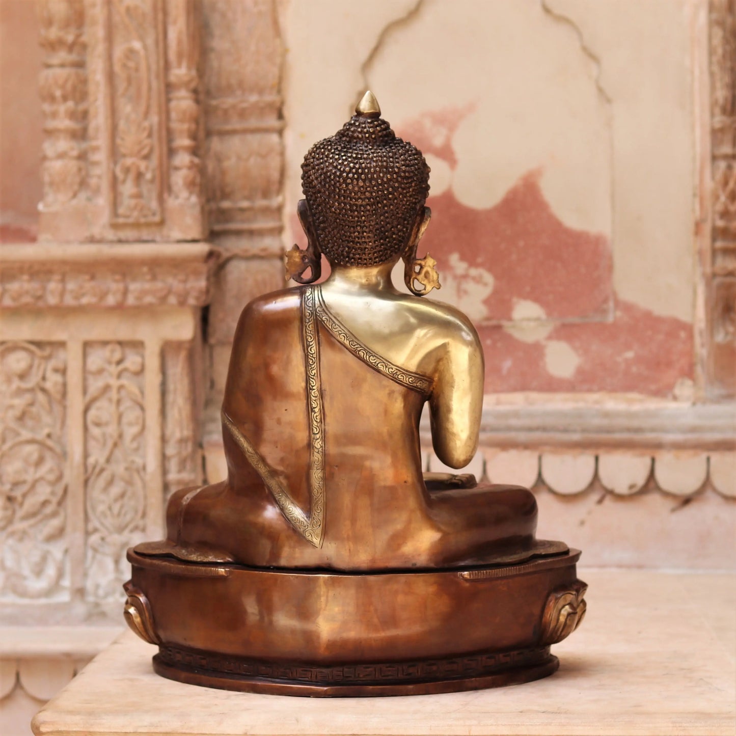 Brass Blessing Buddha Statue 22" craftsview