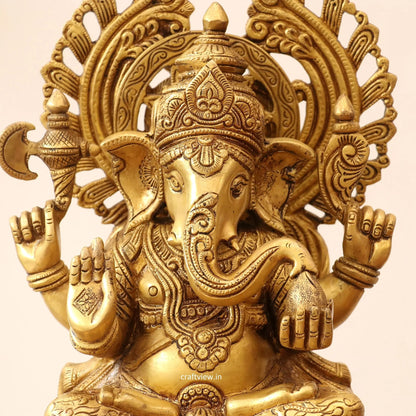 Brass superfine Lord Ganesha Statue 15" Craftsview