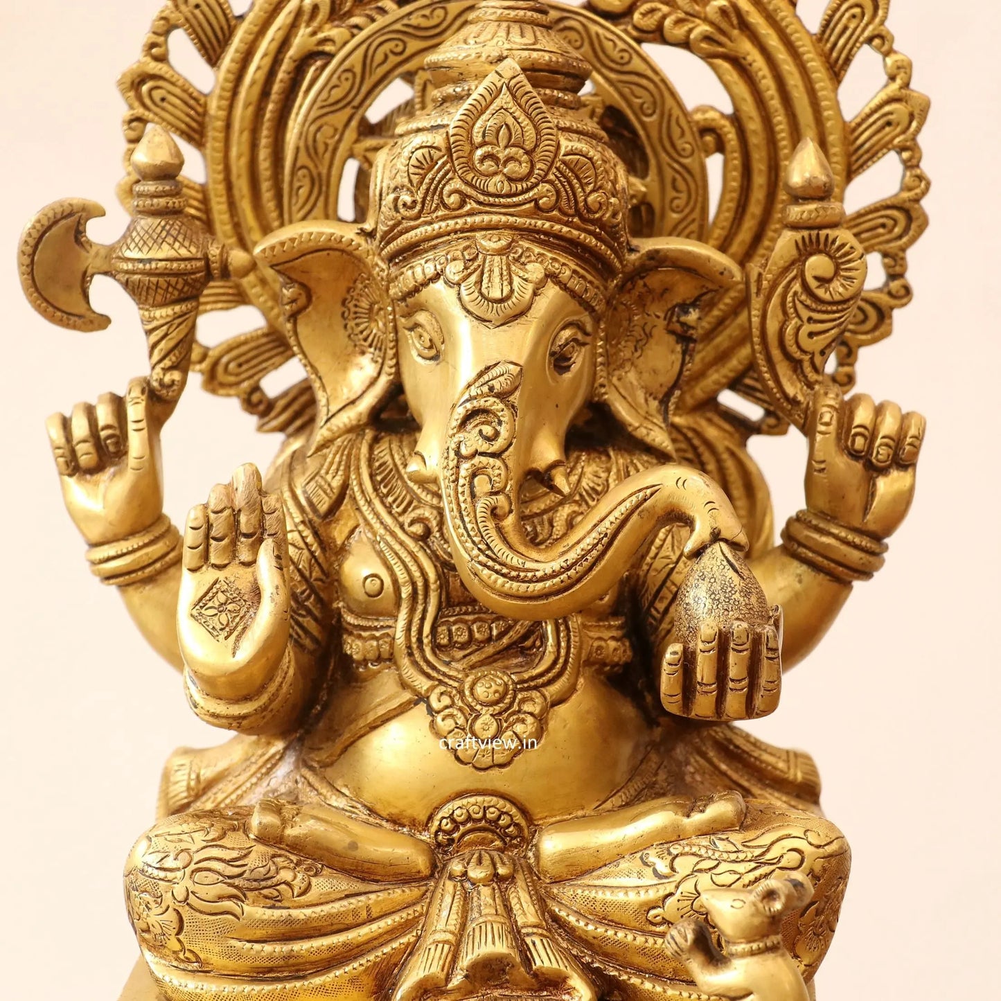 Brass superfine Lord Ganesha Statue 15" Craftsview