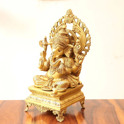 Brass superfine Lord Ganesha Statue 15" Craftsview