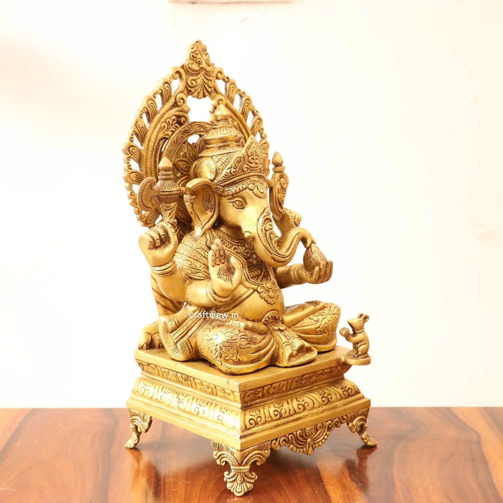 Brass superfine Lord Ganesha Statue 15" Craftsview