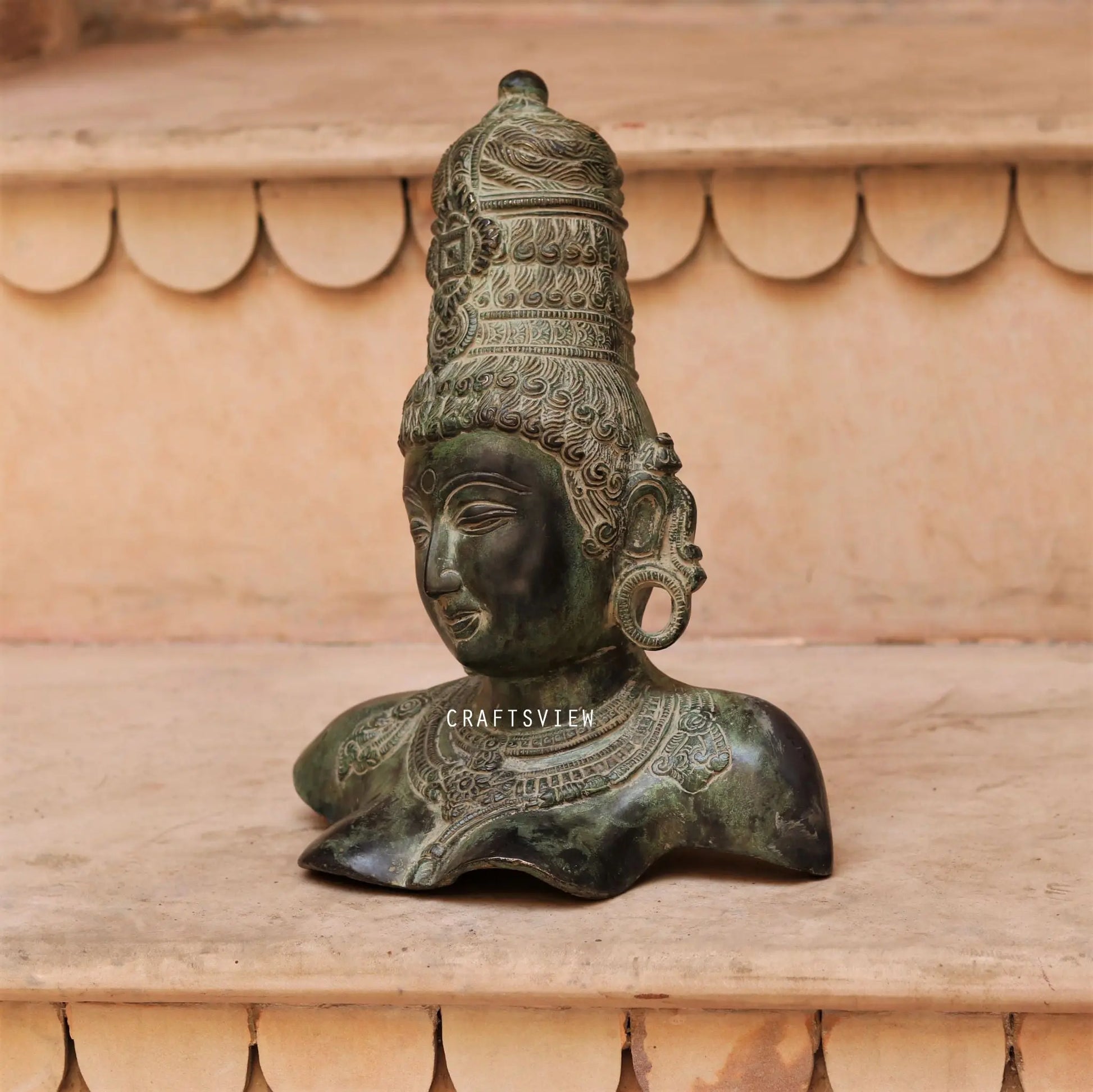 Brass Décor Parvati Bust Figurine Craftsview