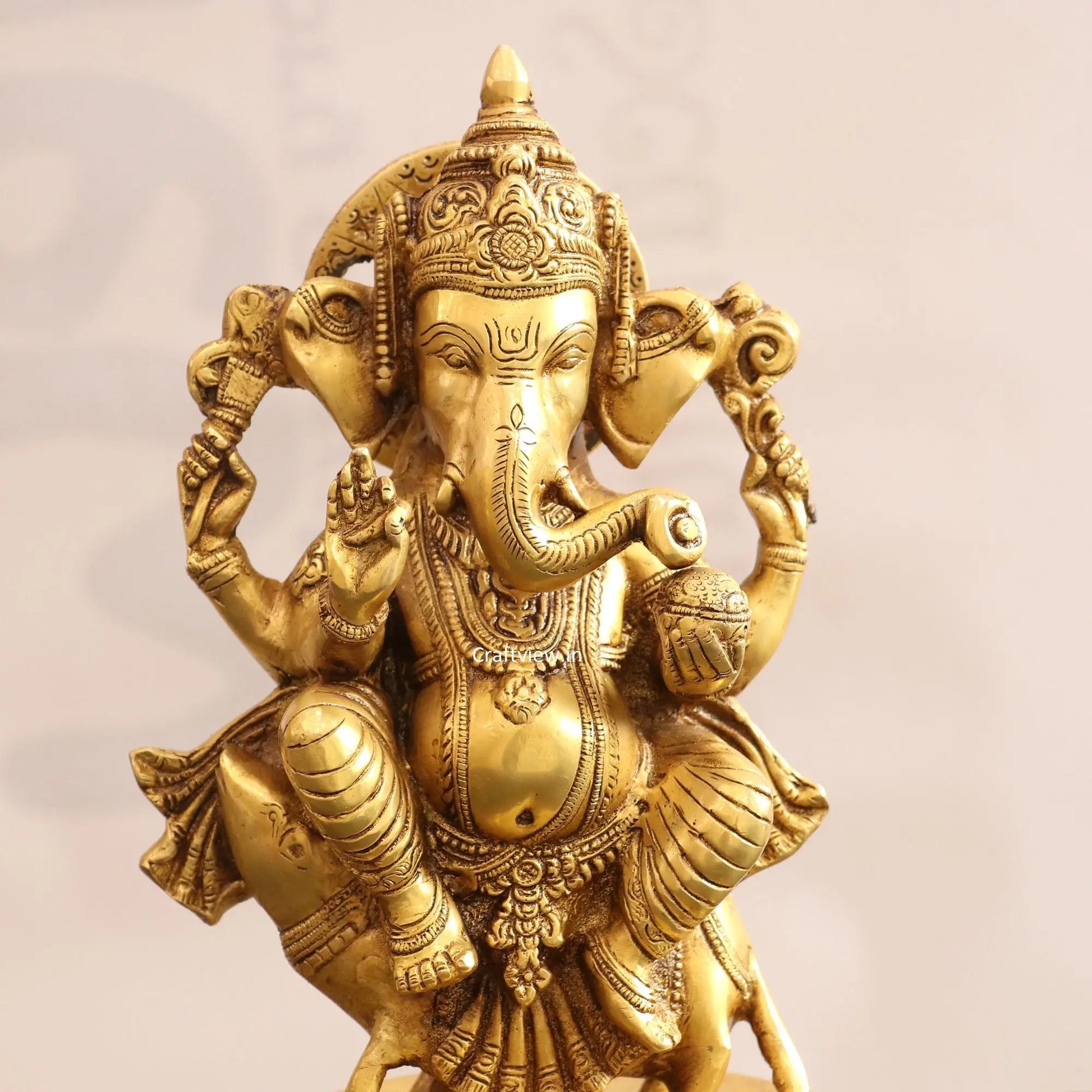 Brass Lord Ganesha Statue Sited On Musak Craftsview