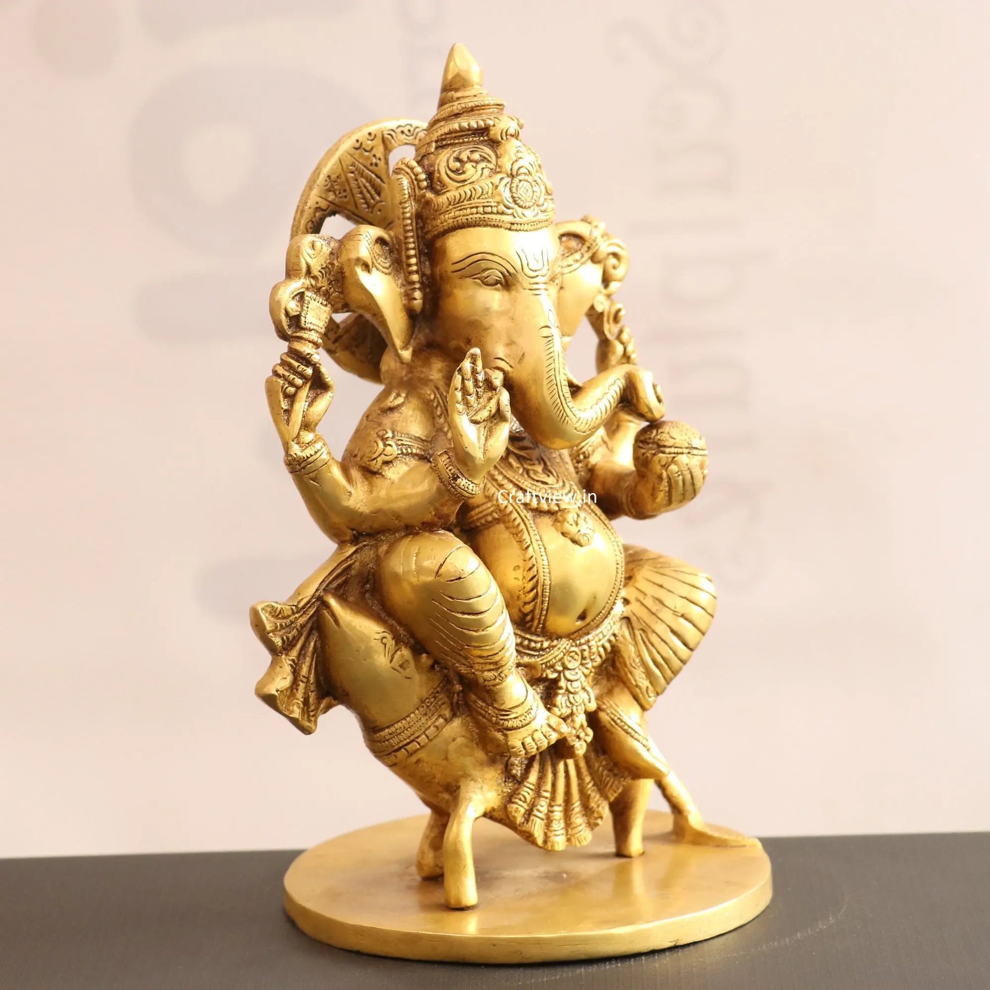 Brass Lord Ganesha Statue Sited On Musak Craftsview