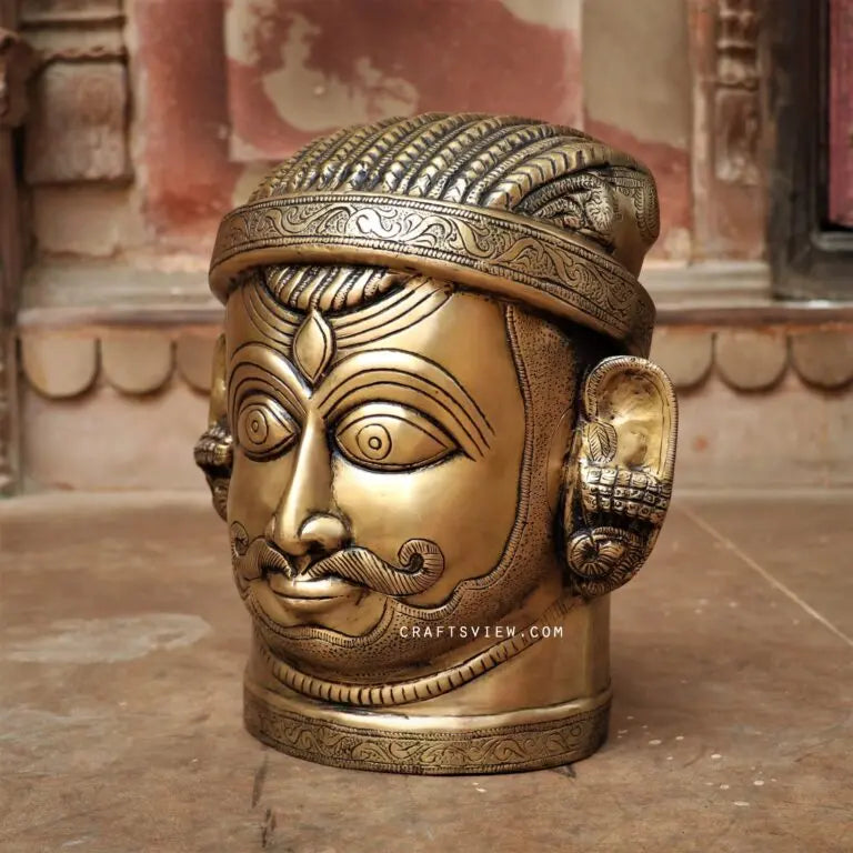 Brass Shiva Head Figurine 12" Craftsview