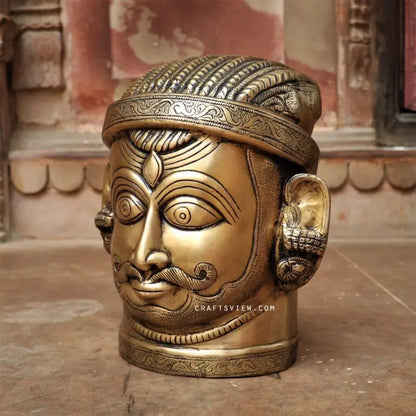 Brass Shiva Head Figurine 12" Craftsview