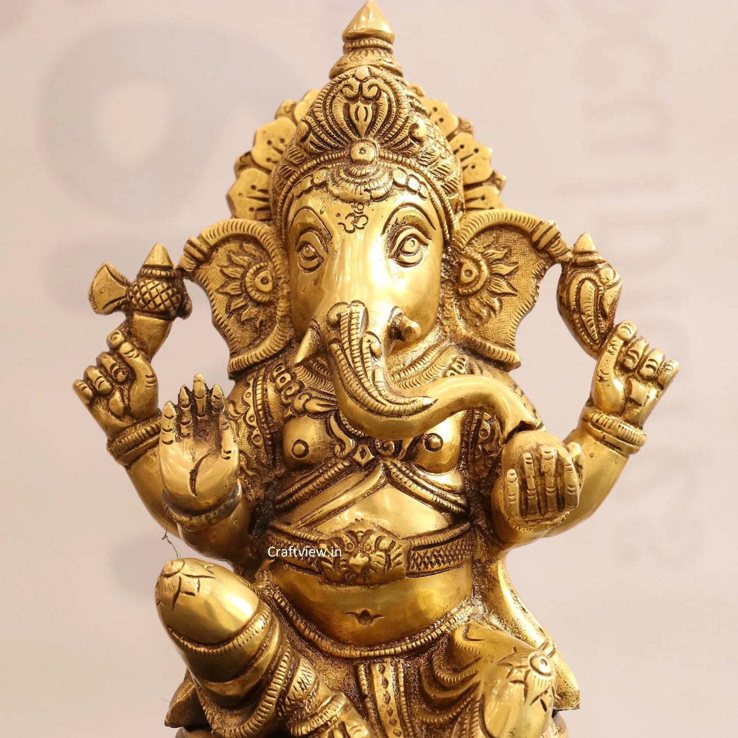 Brass Lord Ganesh Statue super fine 11.5" craftsview