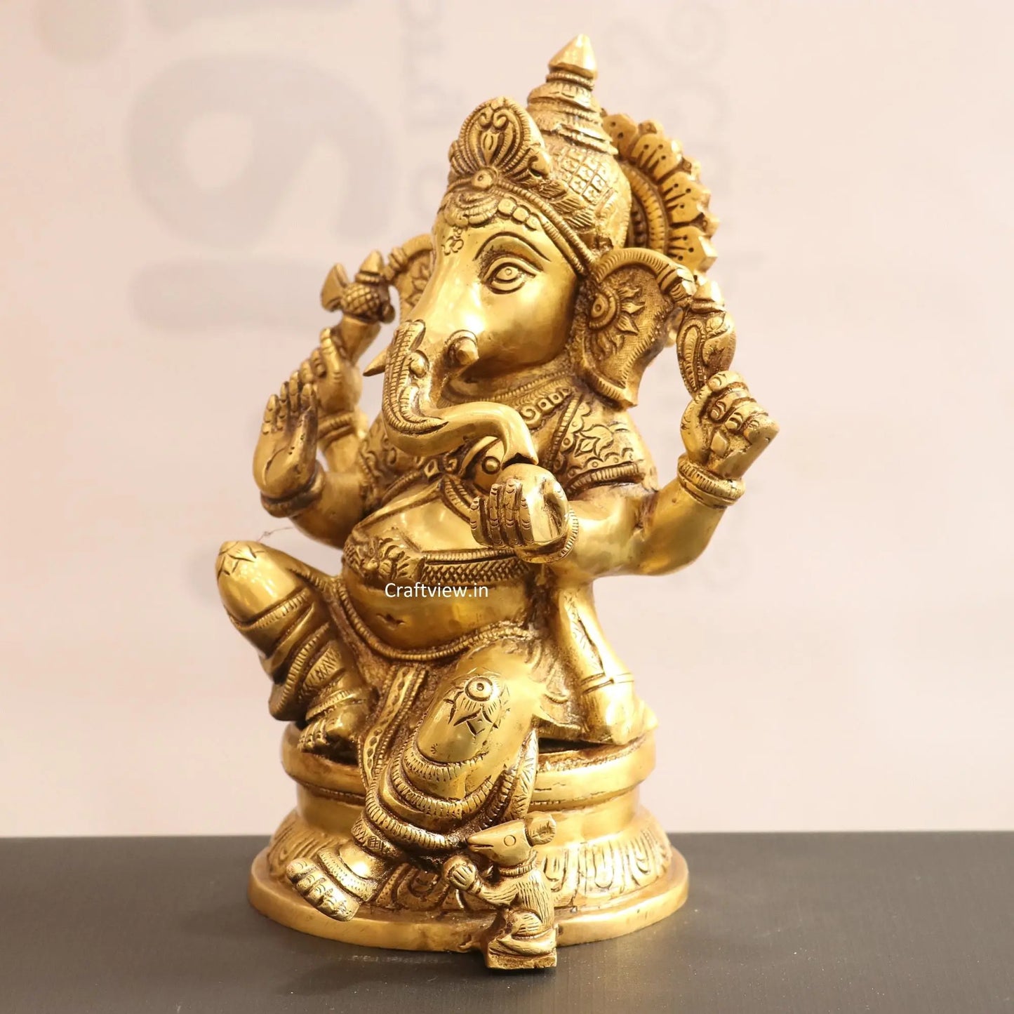 Brass Lord Ganesh Statue super fine 11.5" craftsview