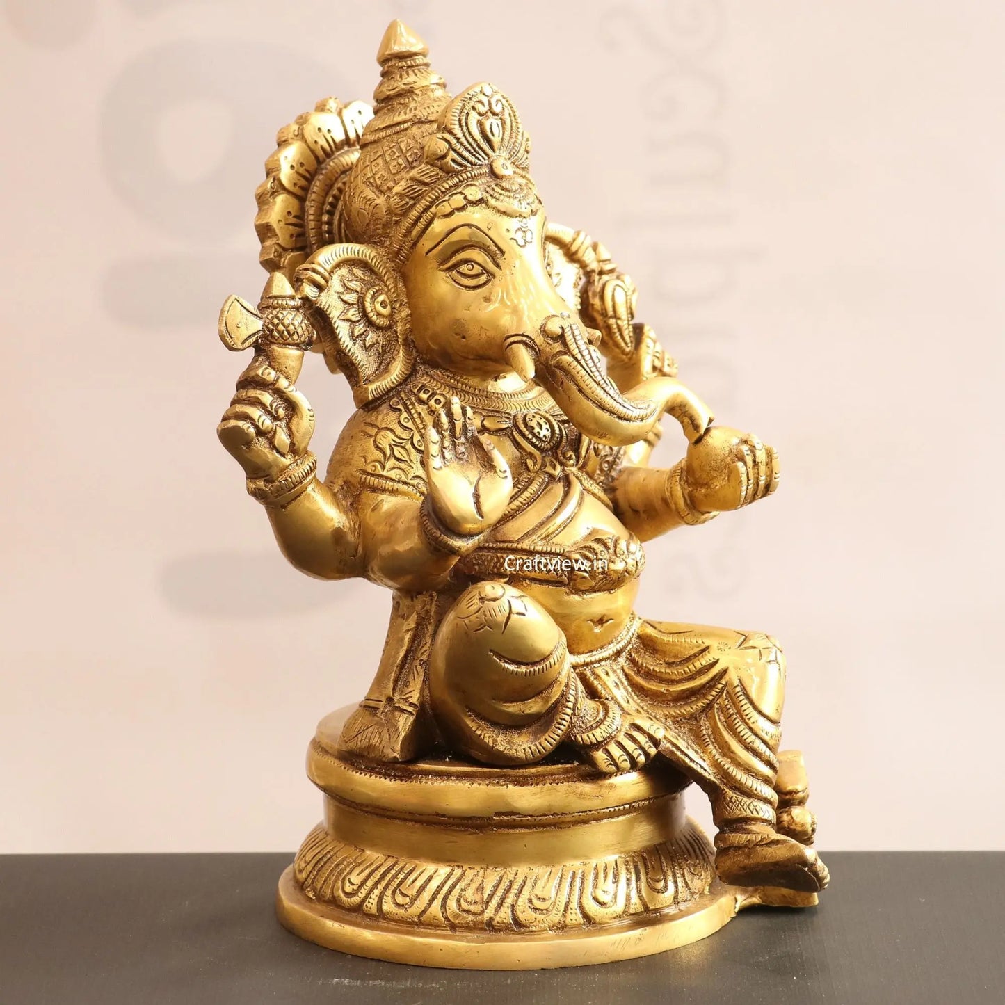 Brass Lord Ganesh Statue super fine 11.5" craftsview