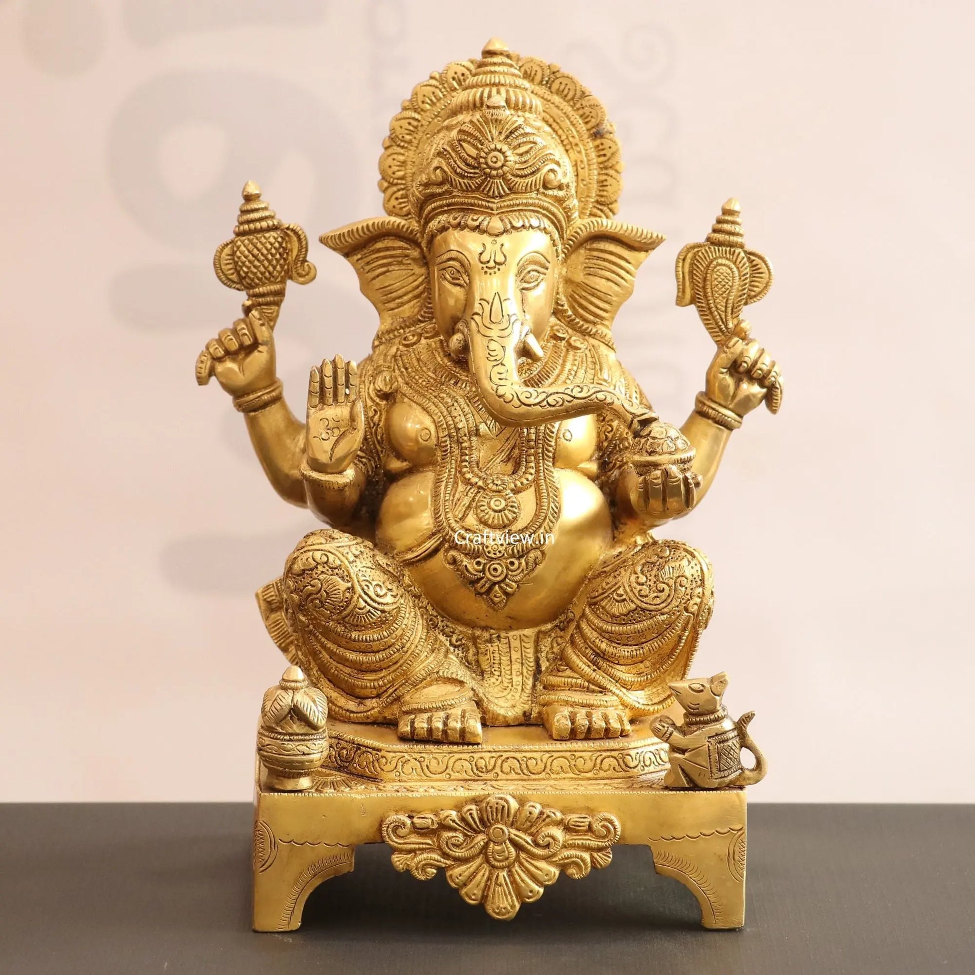 Brass Lord Ganesh Idol 11" Craftsview