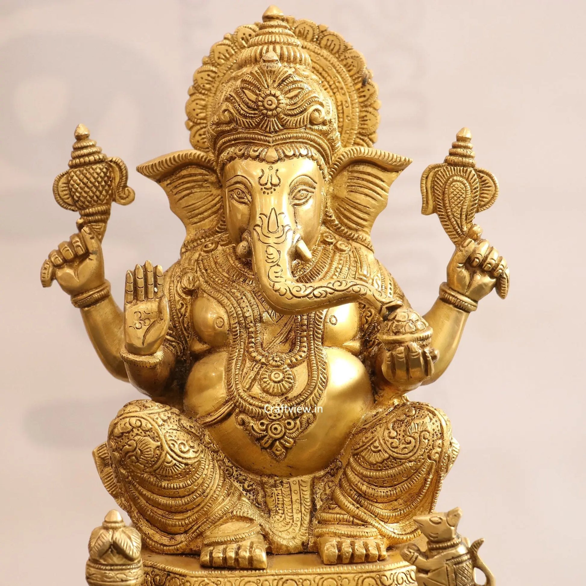 Brass Lord Ganesh Idol 11" Craftsview