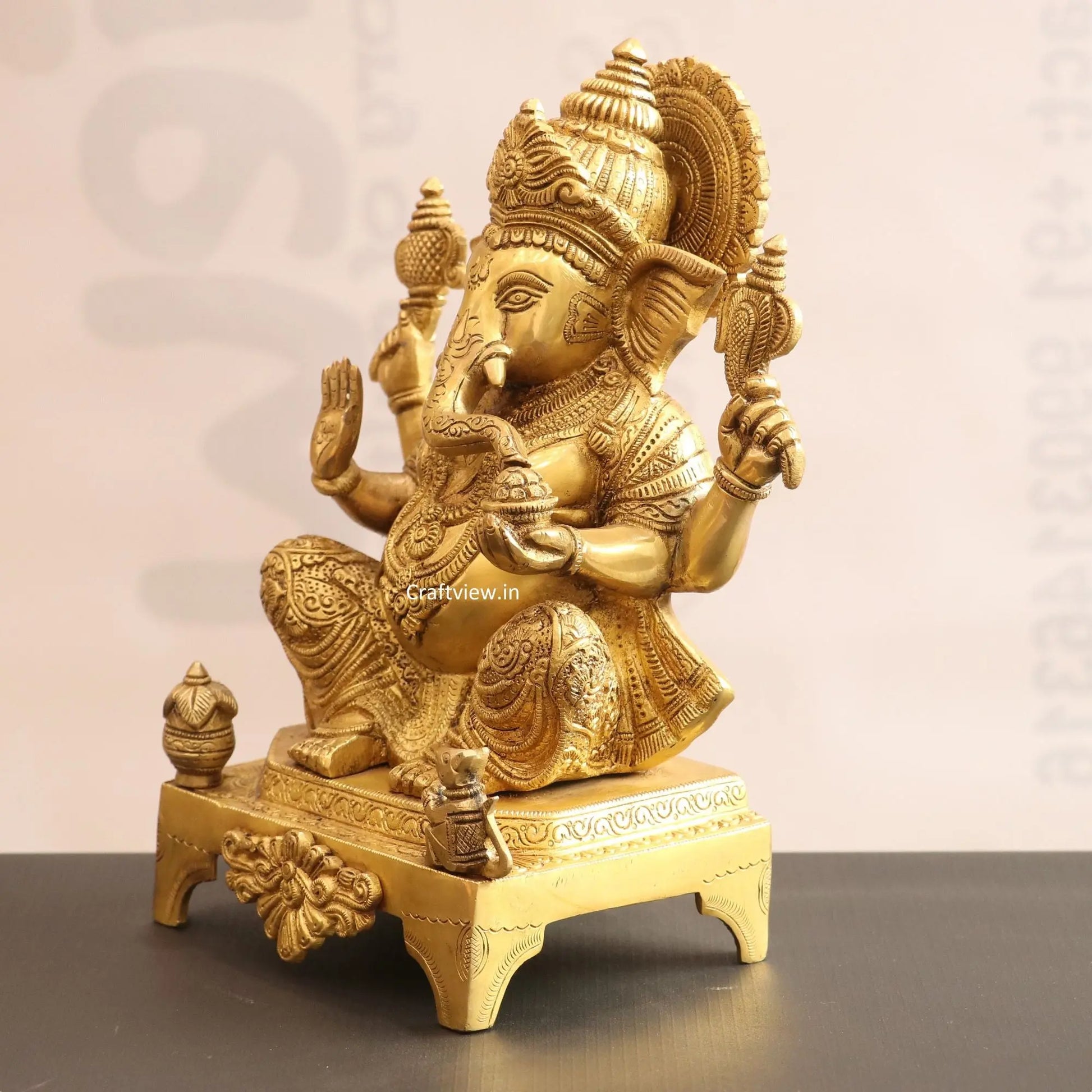 Brass Lord Ganesh Idol 11" Craftsview