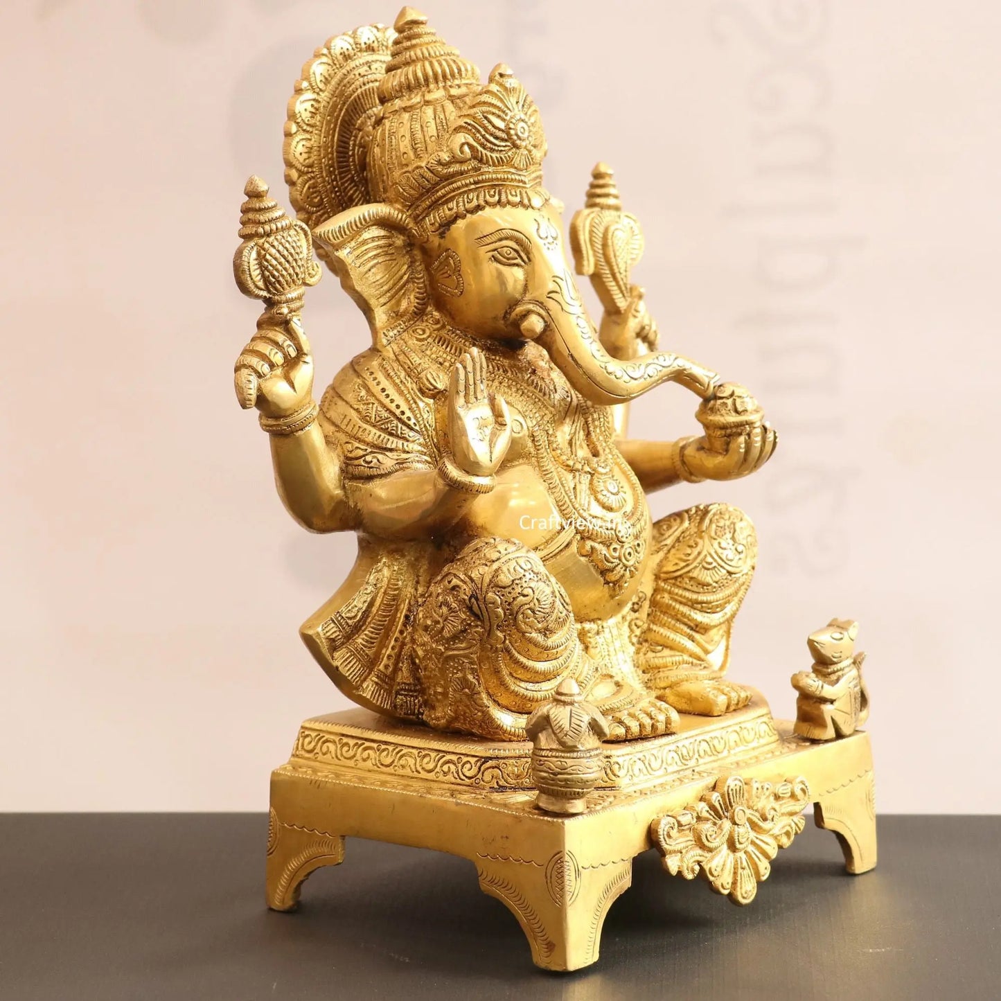 Brass Lord Ganesh Idol 11" Craftsview