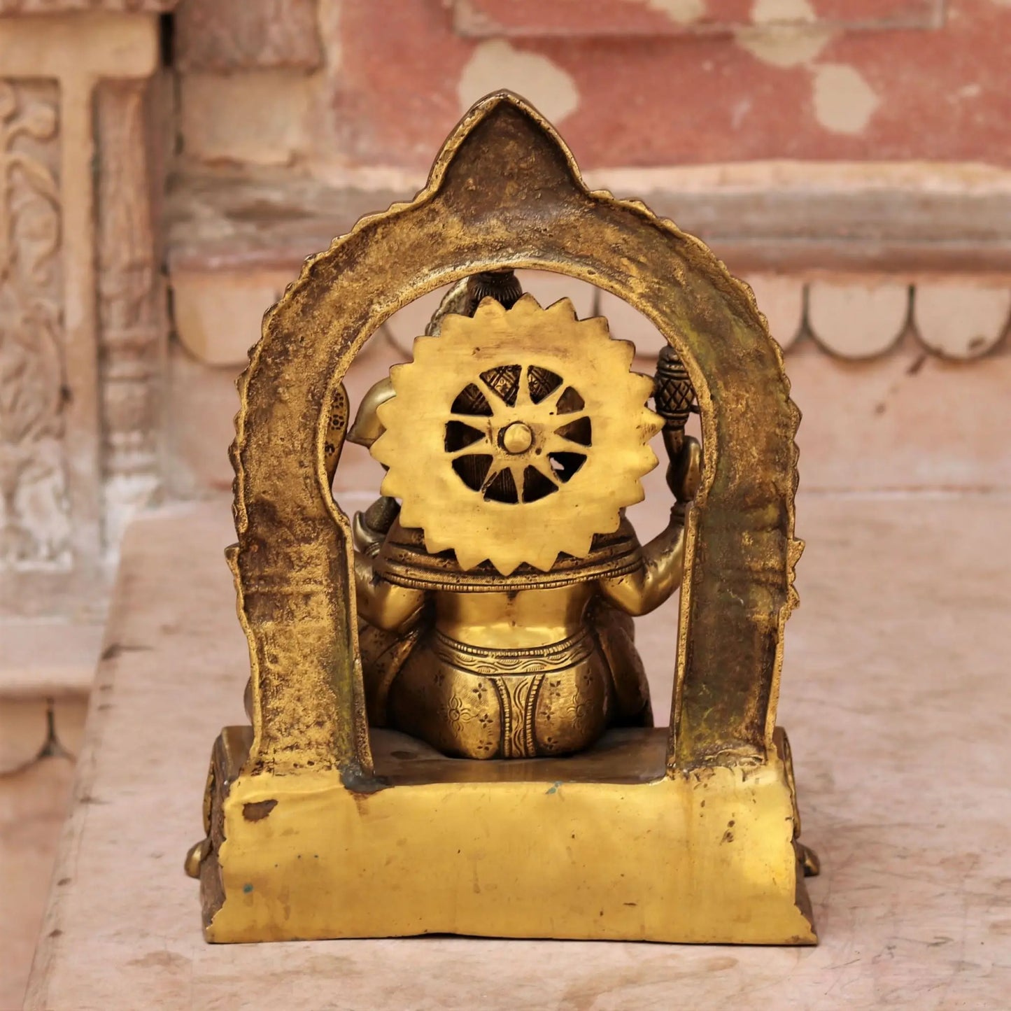 Brass Ganesh Statue Sitting On Sinhansan 16" craftsview