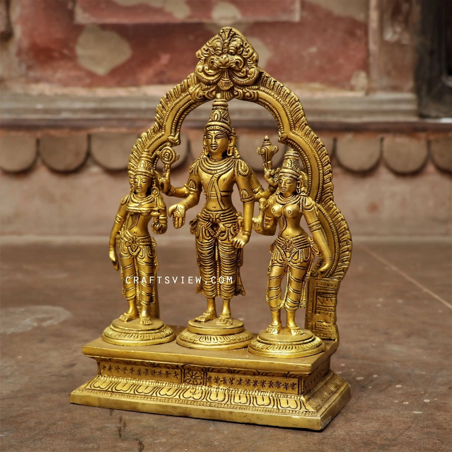 Brass Vishnu With Goddess Lakshmi craftsview