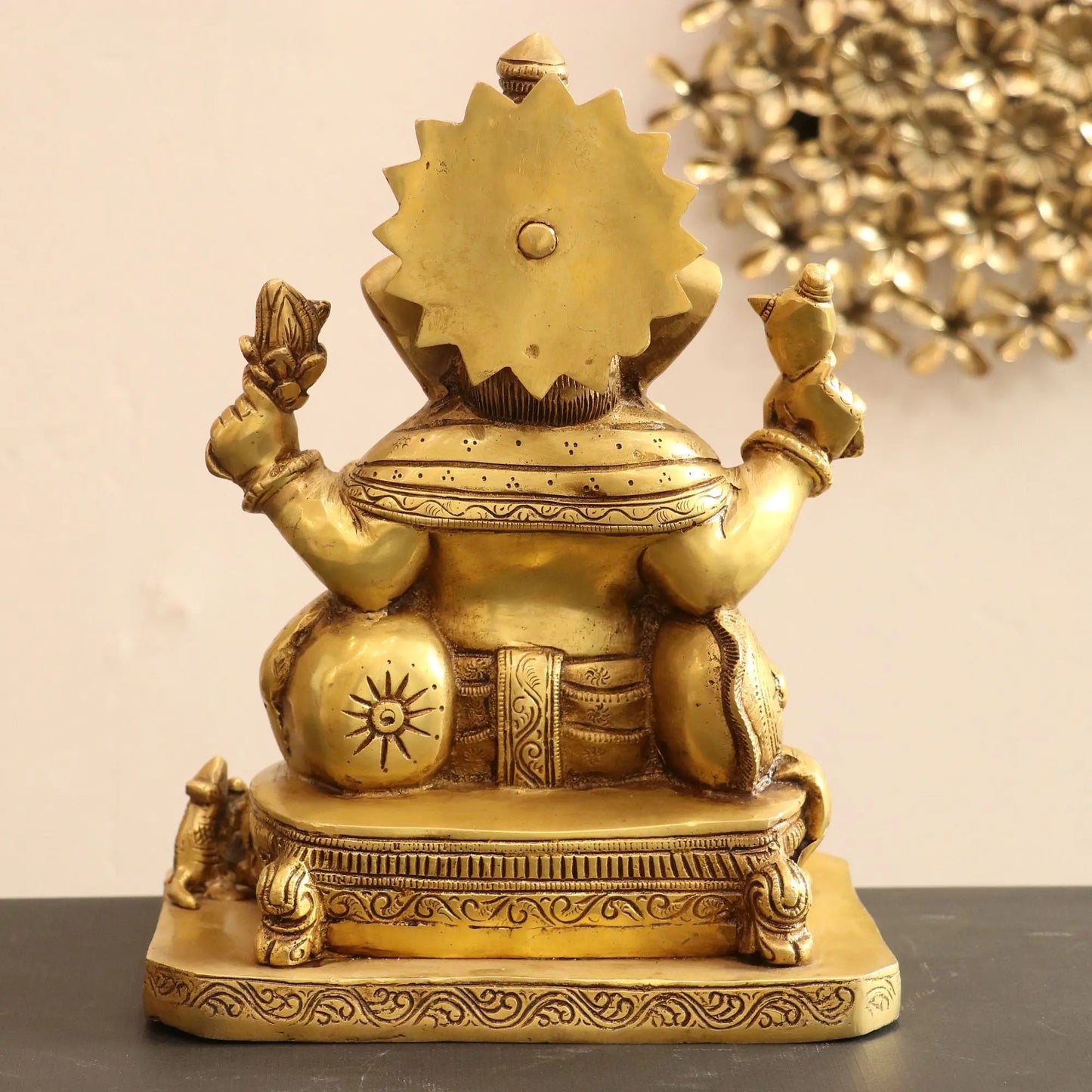 Brass Lord Ganesha Statue Golden Finished 13" craftsview