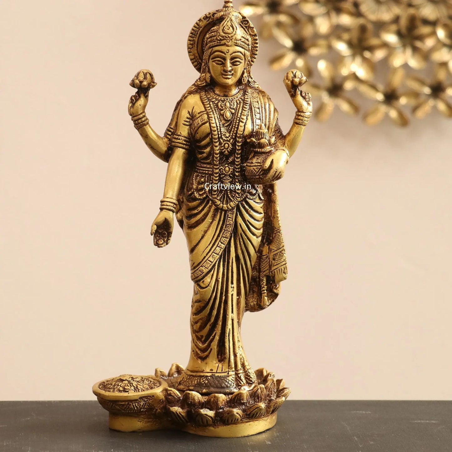 Standing Maa Lakshmi statue 10" craftsview