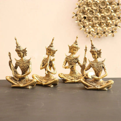 Brass Decor Musicians Figurine Set of 4 Peace craftsview