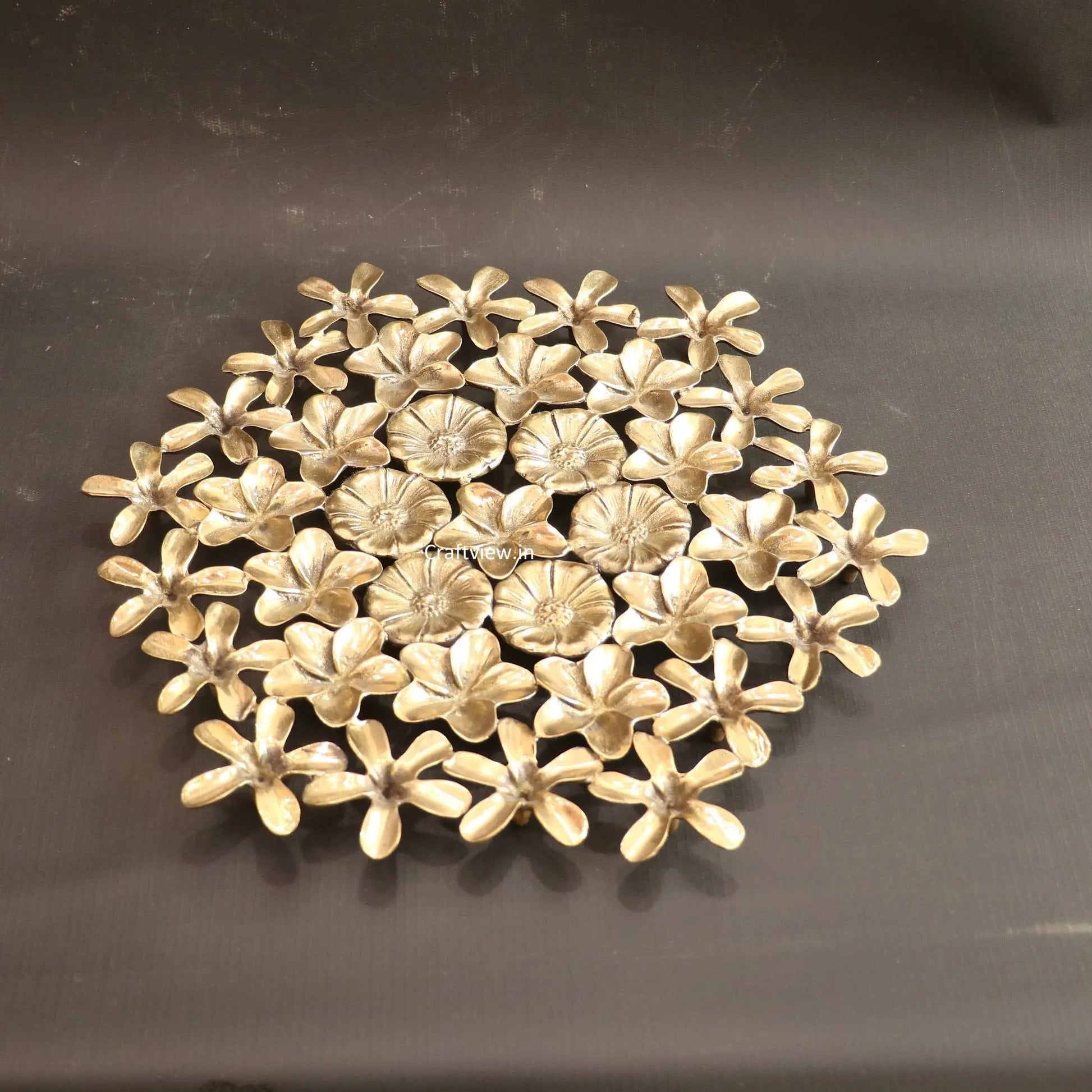 1" Brass Decorative Lotus Flower Table & Wall Décor Craftsview