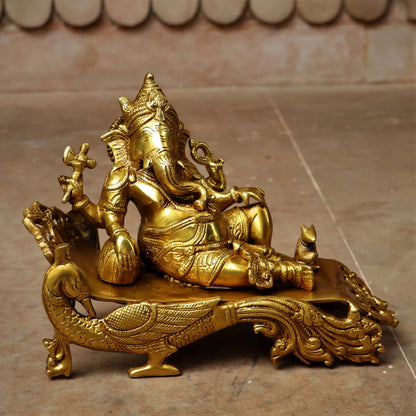 Brass Recline Ganesh Statue craftsview