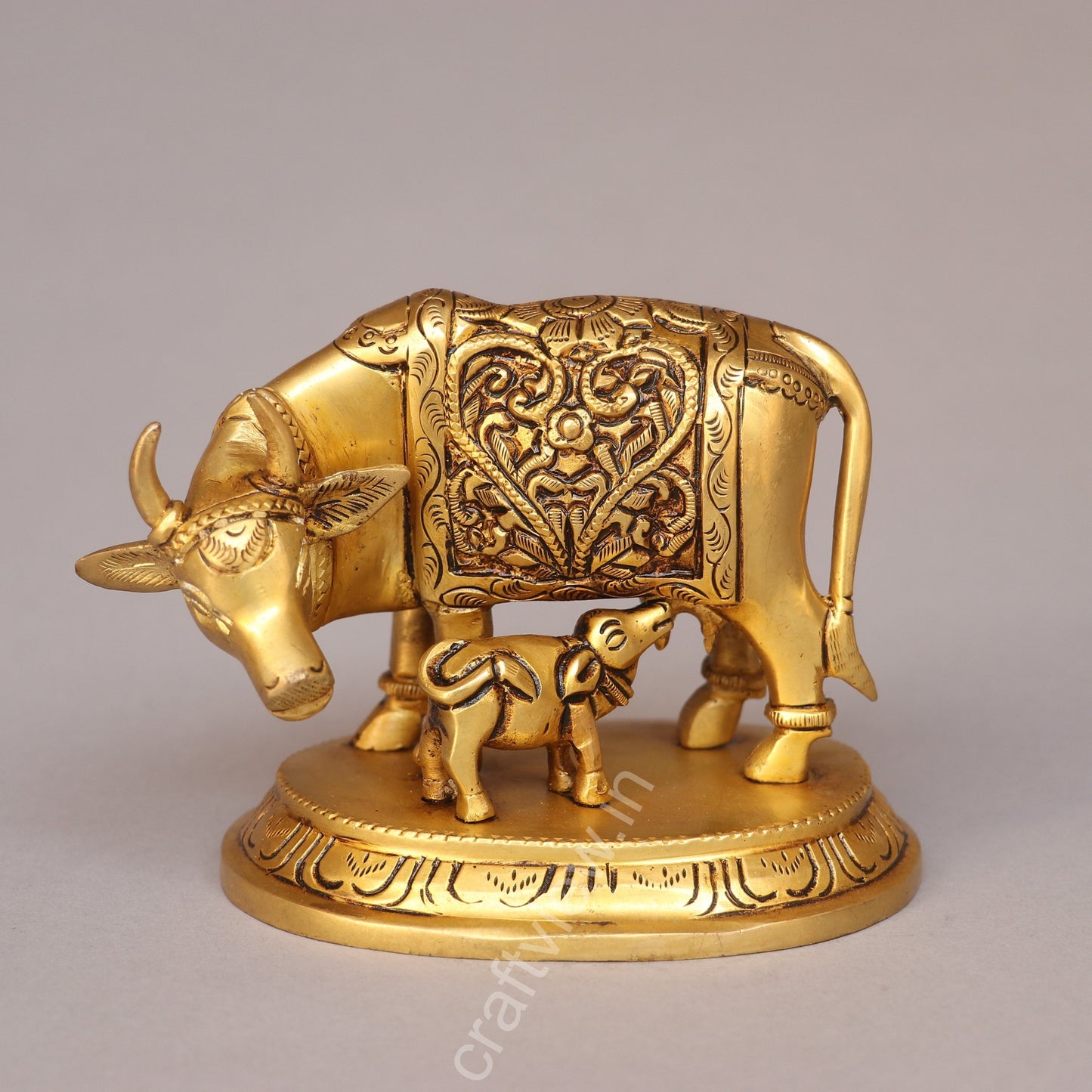 Brass Cow and Calf Idol