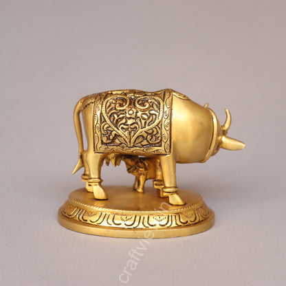 Brass Cow and Calf Idol