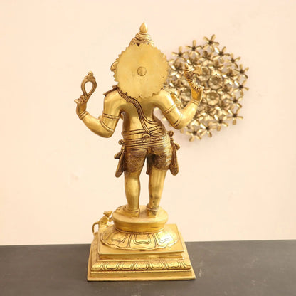 Brass Standing Lord Ganesha Statue 20" craftsview