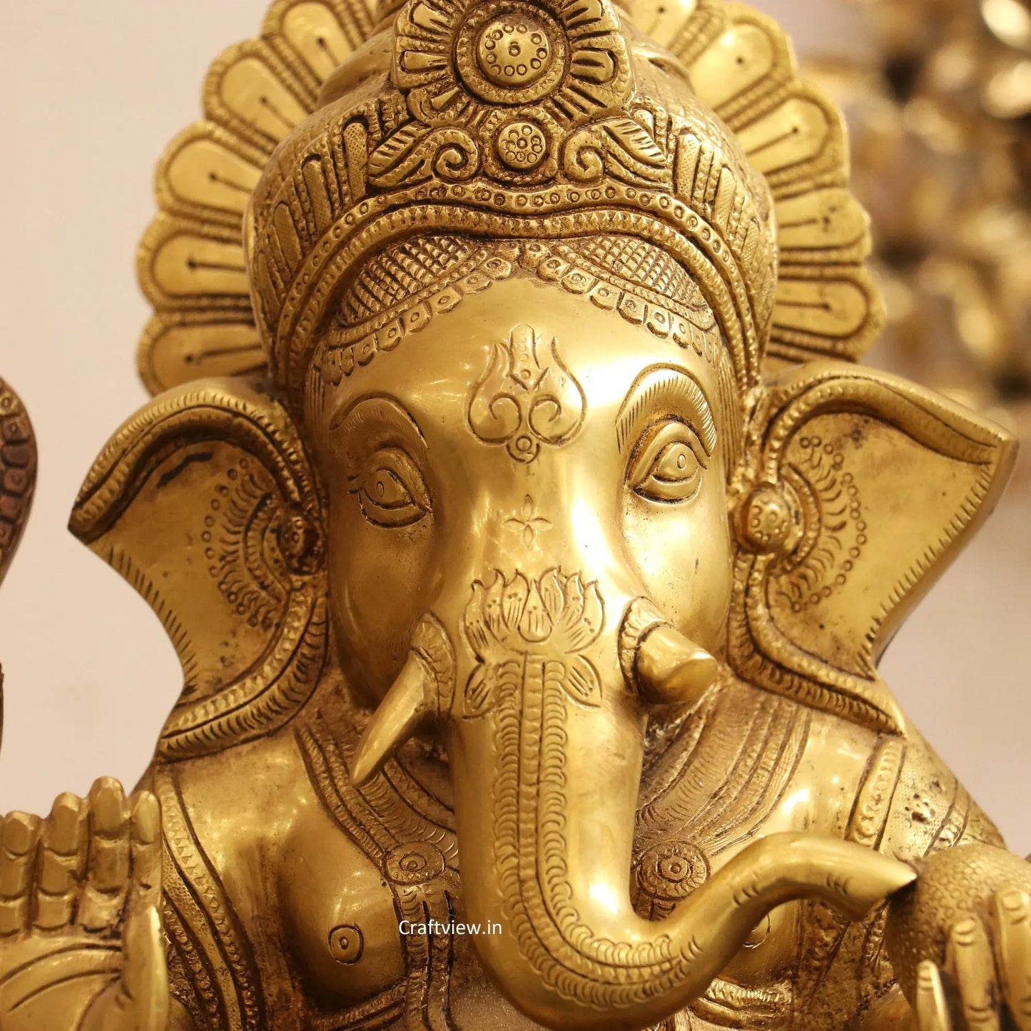 Superfine Brass Lord Ganesha Statue 19" craftsview