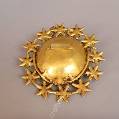 Brass Decoration Bird Flower Urli 3"