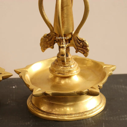 Brass Peacock Oil Lamp Butter Finished Golden Brass craftsview