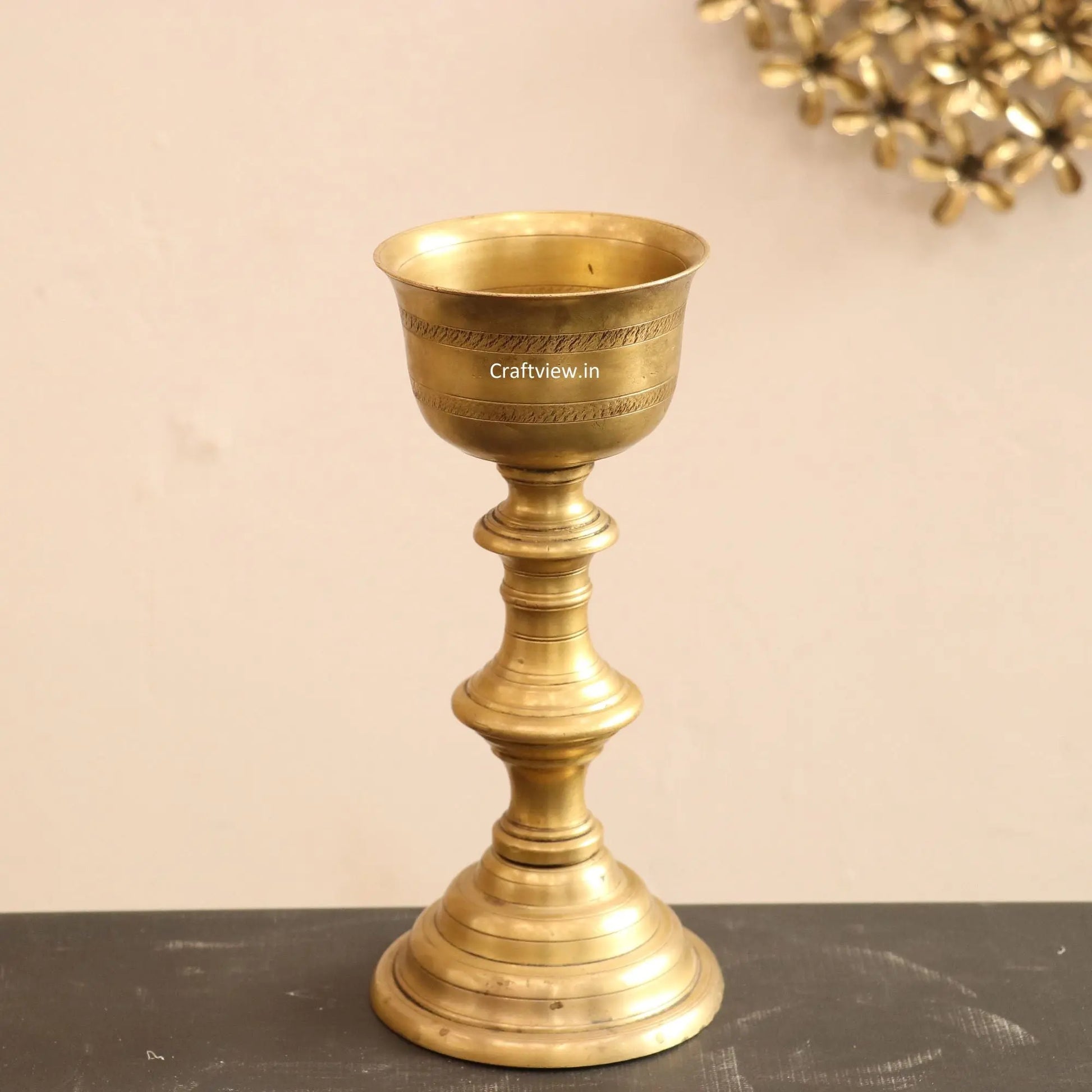 Traditional Bronze Udupi Nanda Traditional Puja Diya Pooja Oil Lamp craftsview