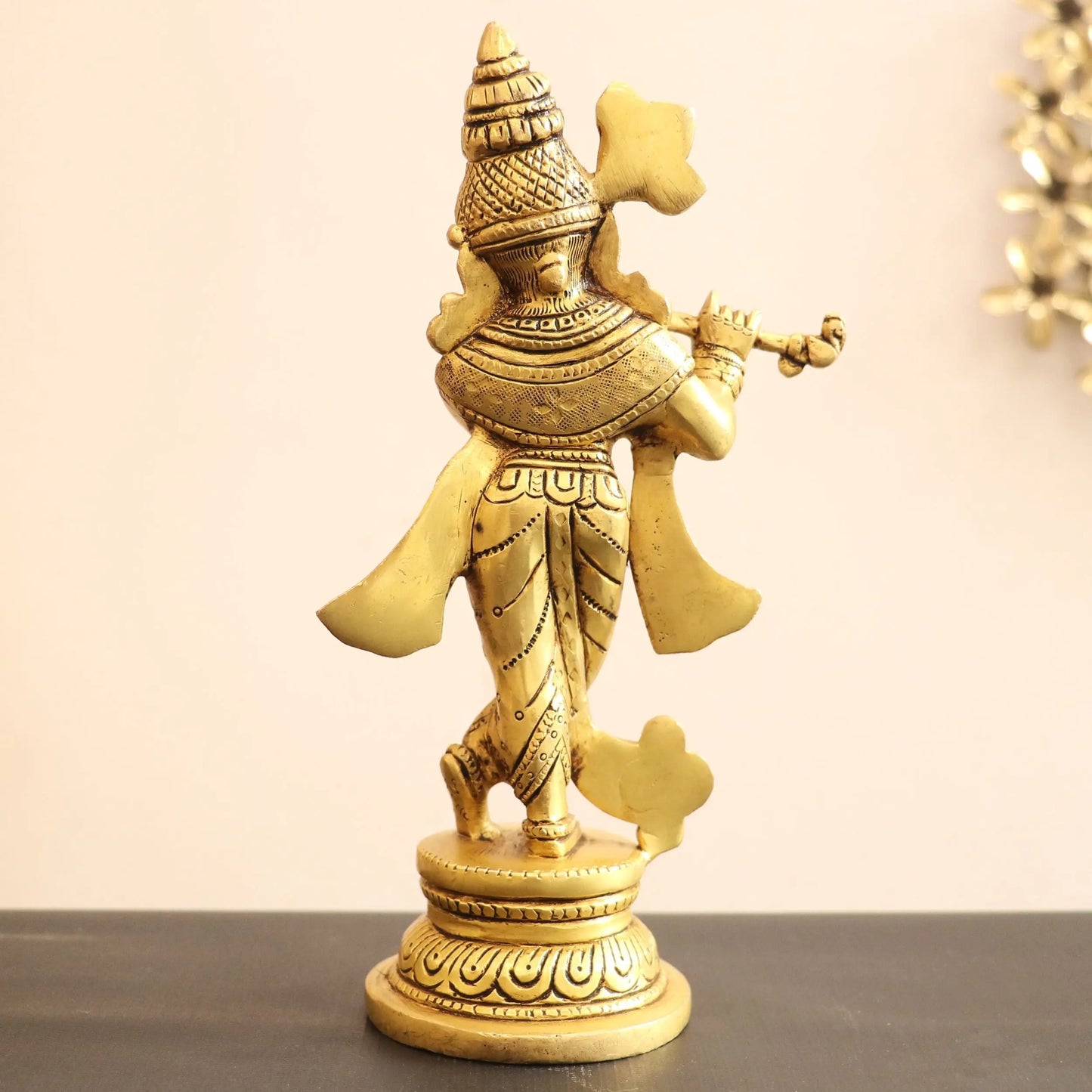 9" Brass Krishna Artistic Idol Craftsview