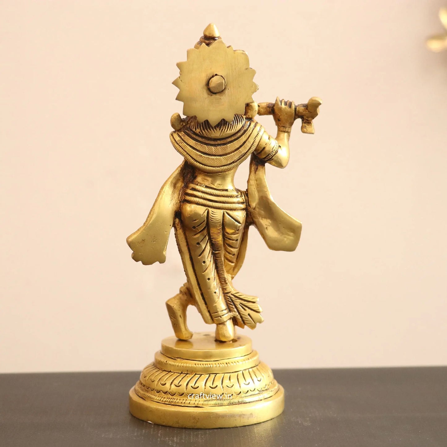 7" Artistic Brass Krishna Idol Craftsview