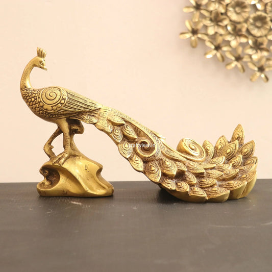 Brass Décor Peacock Figurine craftsview