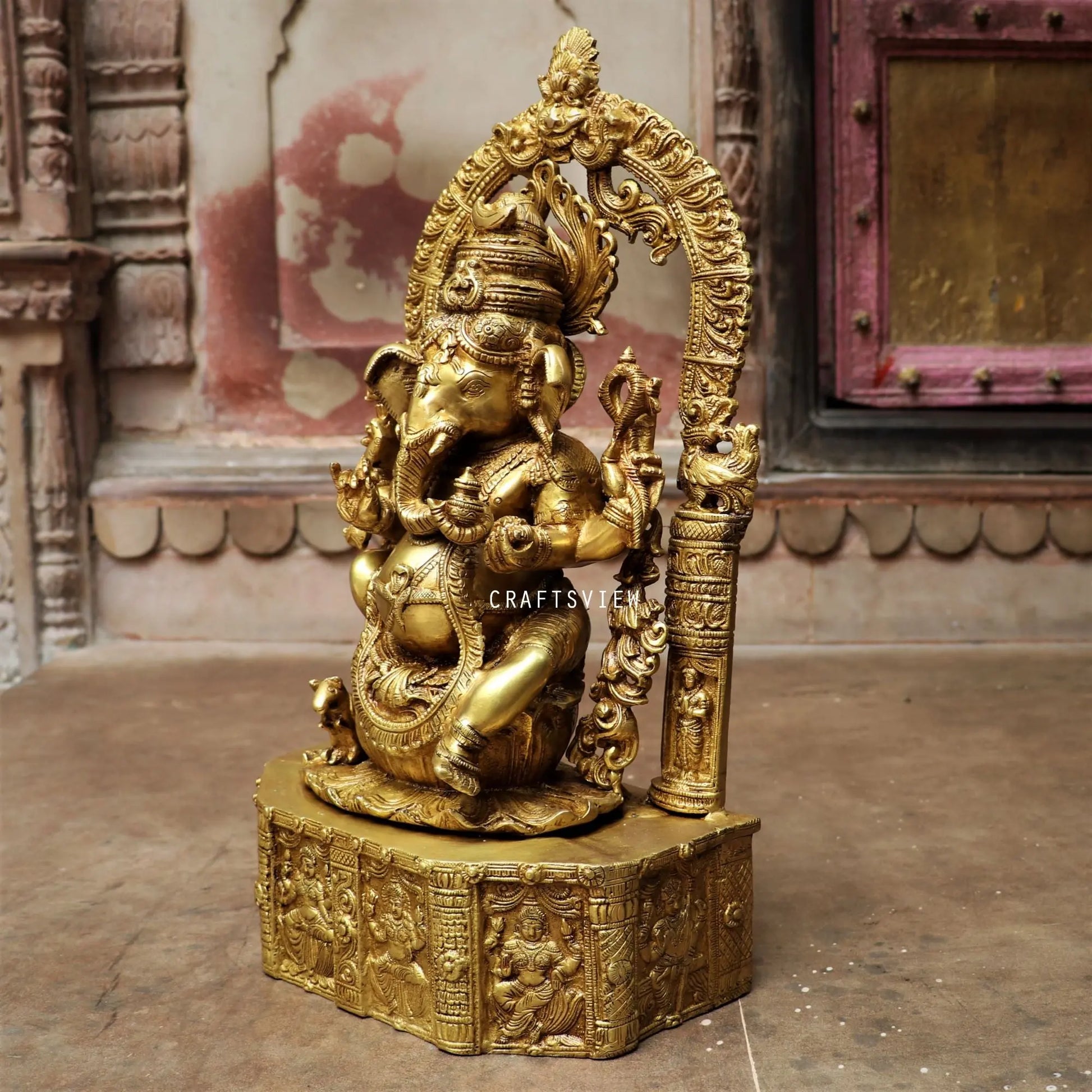 Brass Ganesh Statue 20" craftsview