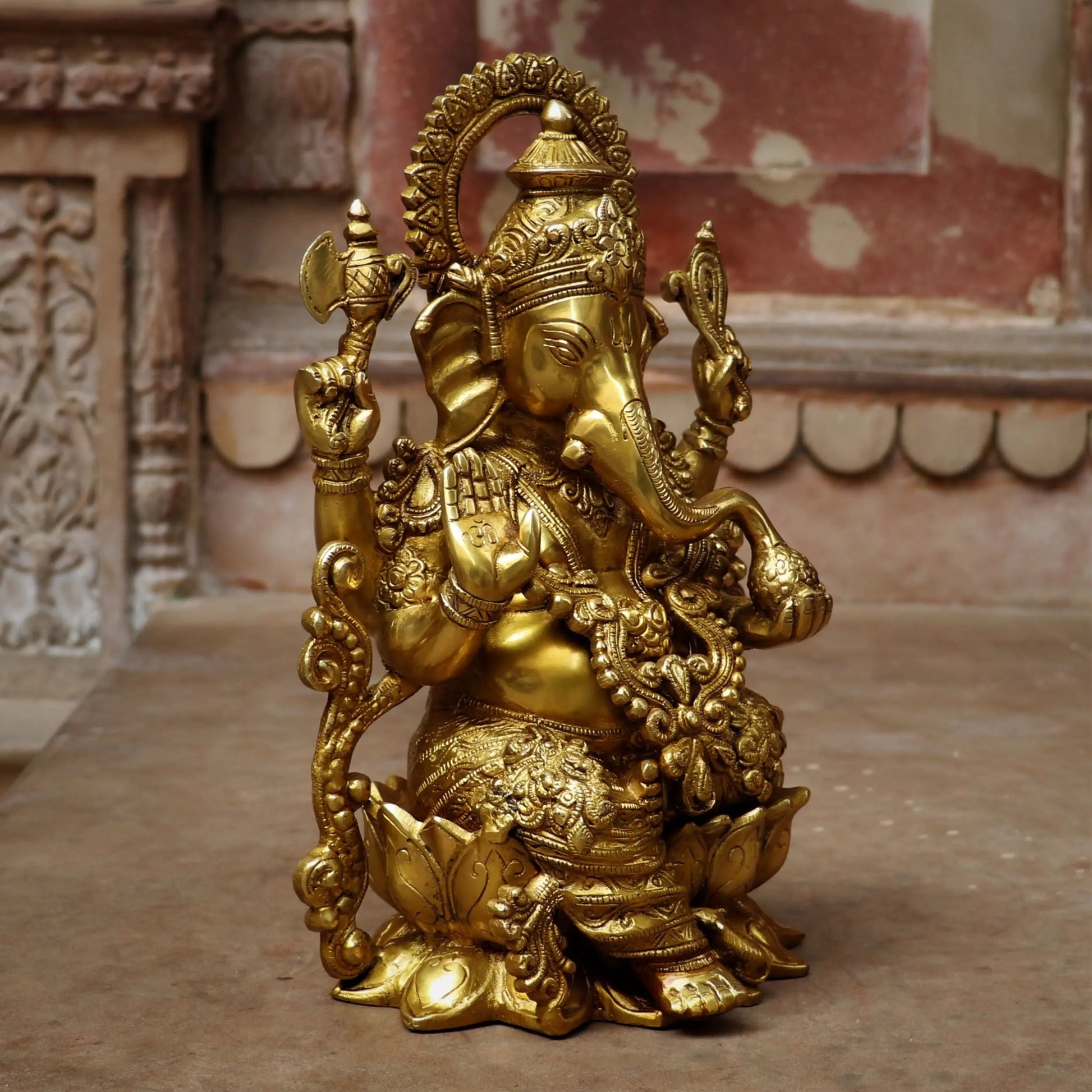 Lord Ganesha Statue Sited On Lotus Base Craftsview