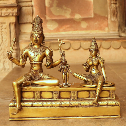 Brass Vishnu Lakshmi Sculpture 13" Craftsview