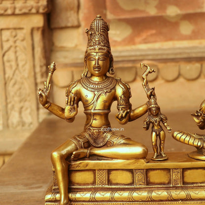 Brass Vishnu Lakshmi Sculpture 13" Craftsview